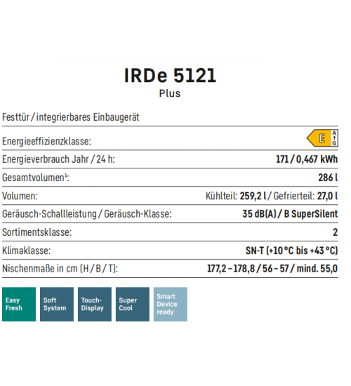 LIEBHERR利勃海尔 IRDe 5121 生物养鲜 嵌入式单门冰箱